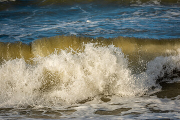 Beautiful and wavy sea on the shores of the Baltic.