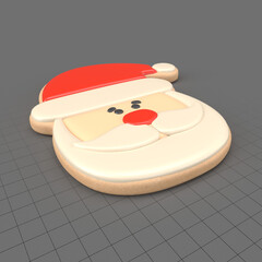 Santa Claus head Christmas cookie