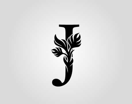 Initial Letter J Luxury Beauty Flourishes Ornament Logo Vector Template.