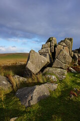 granite tor at dartmoor national park
