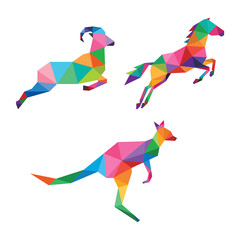 Jumping animal low poly