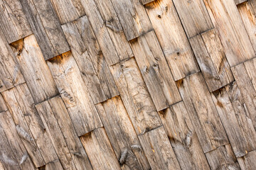 A wall made out of wood planks