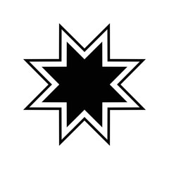 star of 8 points silhouette style icon vector design
