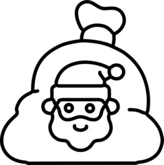 Sack bag with old man face line icon