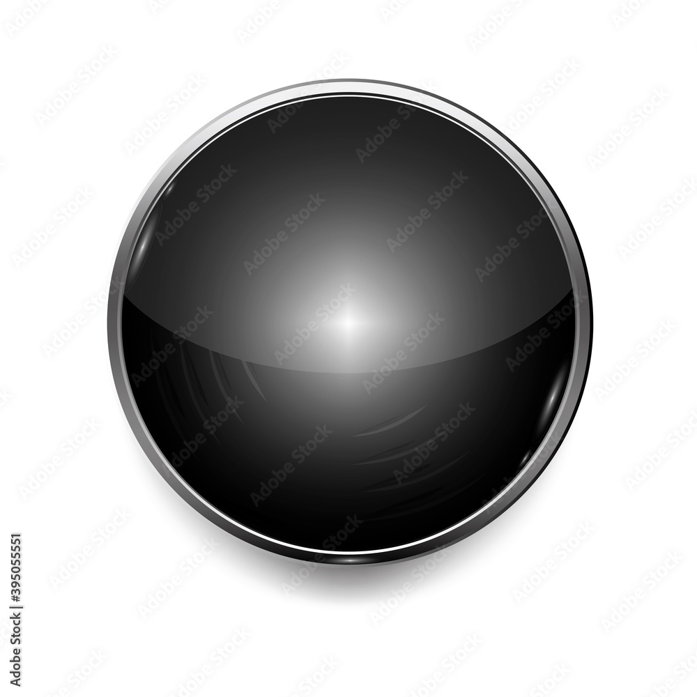 Wall mural circle shape template illustration. black button in abstract style. round shape. stock image.