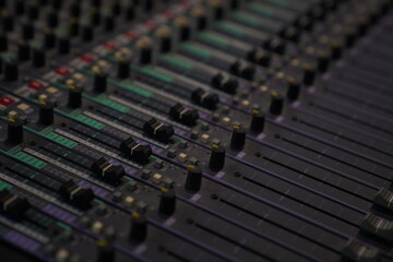 Music recording console, professional equipment