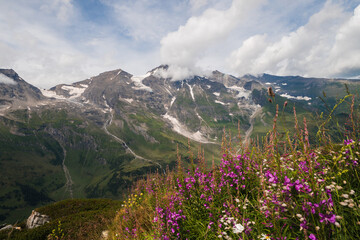 Road Grossglockner in summer, beautiful scenic road in the Austrian Alps, touristic destination in Europe