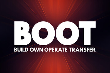 BOOT - Build Own Operate Transfer acronym, concept background