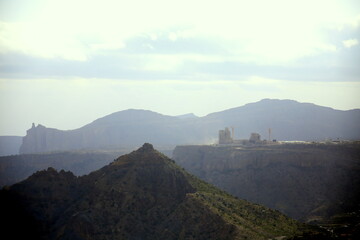 View of the mountains range from the Princess Diana's point of view, Saiq Plateau, Jabal Akhḍar region, Oman