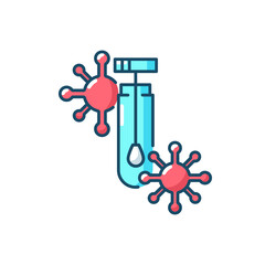 PCR test RGB color icon. Polymerase chain reaction analysis. Medical examination for disease. Corona virus infection diagnostic. Scientific check. Covid19 exam. Isolated vector illustration