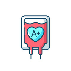 Blood donation RGB color icon. Healthcare charity campaign. Volunteer to aid against disease. Emergency medical help. Donor for patient. Save life. Blood bank. Isolated vector illustration