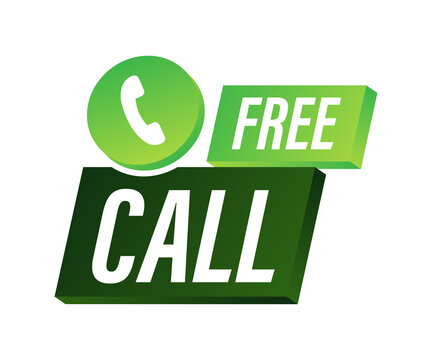 Free call. Information technology. Telephone icon. Customer service. Vector stock illustration.