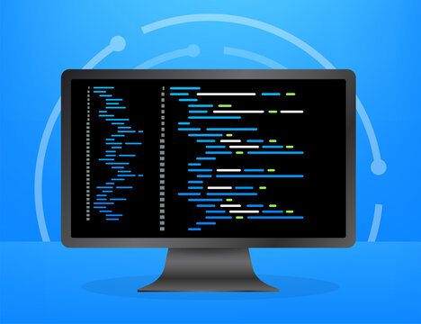 Digital java code text. Computer software coding vector concept. Programming coding script java, digital program code on screen illustration. Vector stock illustration.