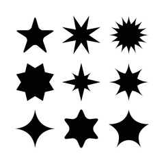 star silhouette style icon collection vector design
