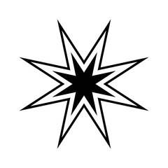 star of 8 points silhouette style icon vector design