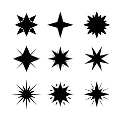 star silhouette style set icons vector design