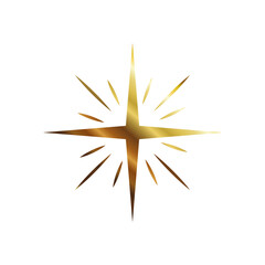 star with lines gold style icon vector design
