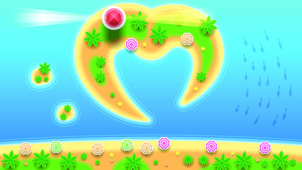 Abstract Nature Water Beach Background Island Wave Lighthouse Vector Design Style Nature Landscape