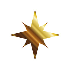 star of 4 points gold style icon vector design