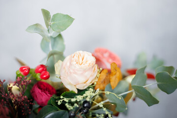 winter composition on a white background