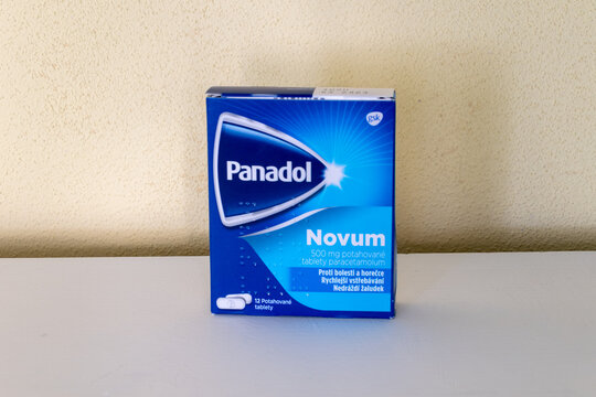 Prague, Czech Republic - July 10, 2020: Box of Panadol Novum painkiller.