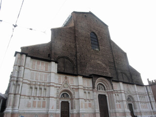 The Basilica of San Petronio in Piazza Maggiore . Bologna, Emilia Romagna Italy