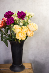 bouquet of roses in a vase