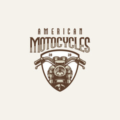 Vintage motorcycle club logo emblem