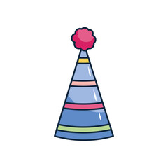 icon of party hat, flat style