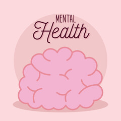 Fototapeta premium mental health with brain icon vector design