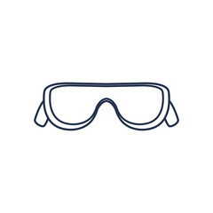 Fototapeta premium shield glasses icon, line style in white background
