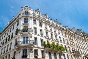 Obraz premium Paris, typical buildings in the Marais, in the center of the french capital