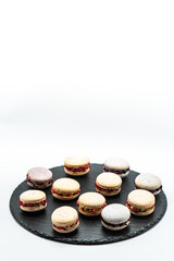 Delicious macaroons for a gift for a wedding or anniversary celebration. Sweet set.