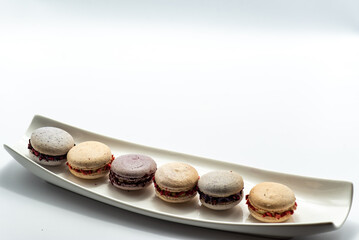 Delicious macaroons for a gift for a wedding or anniversary celebration. Sweet set.