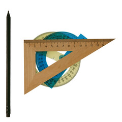 the ruler on a white background