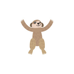 cute sloth animal on white background