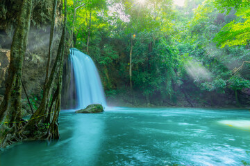 Erawan waterfall at Kanchanaburi in Thailand