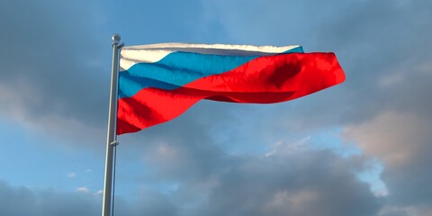 3d rendering of the national flag of the Russia