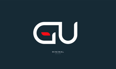 Alphabet letter icon logo GU