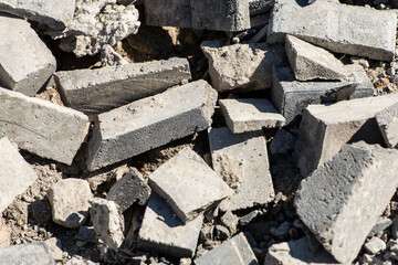 stones broken constuction, brik stone