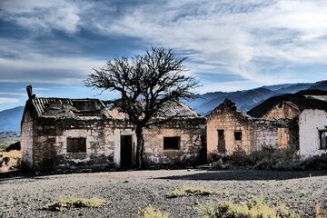 Fototapeta na wymiar Deserted mining village, north Argentina
