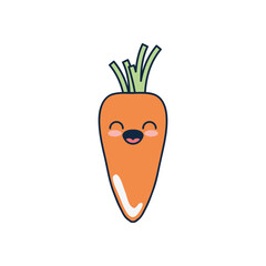 kawaii carrot icon, flat style