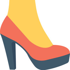 
Heel Shoes Flat Vector Icon
