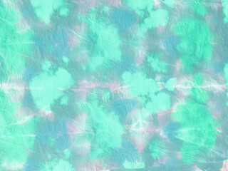 Tie Dye Pattern. Unclear Turquoise Grunge. Active