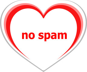Text No spam. Security concept