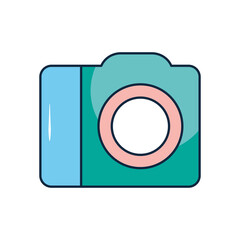 photographic camera icon, flat style
