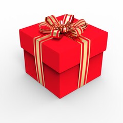 christmas gift box with ribbon