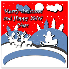 Red christmas postcard