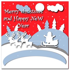 Red christmas postcard