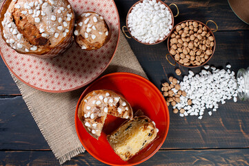 .Delicious homemade panettone with natural fermentation